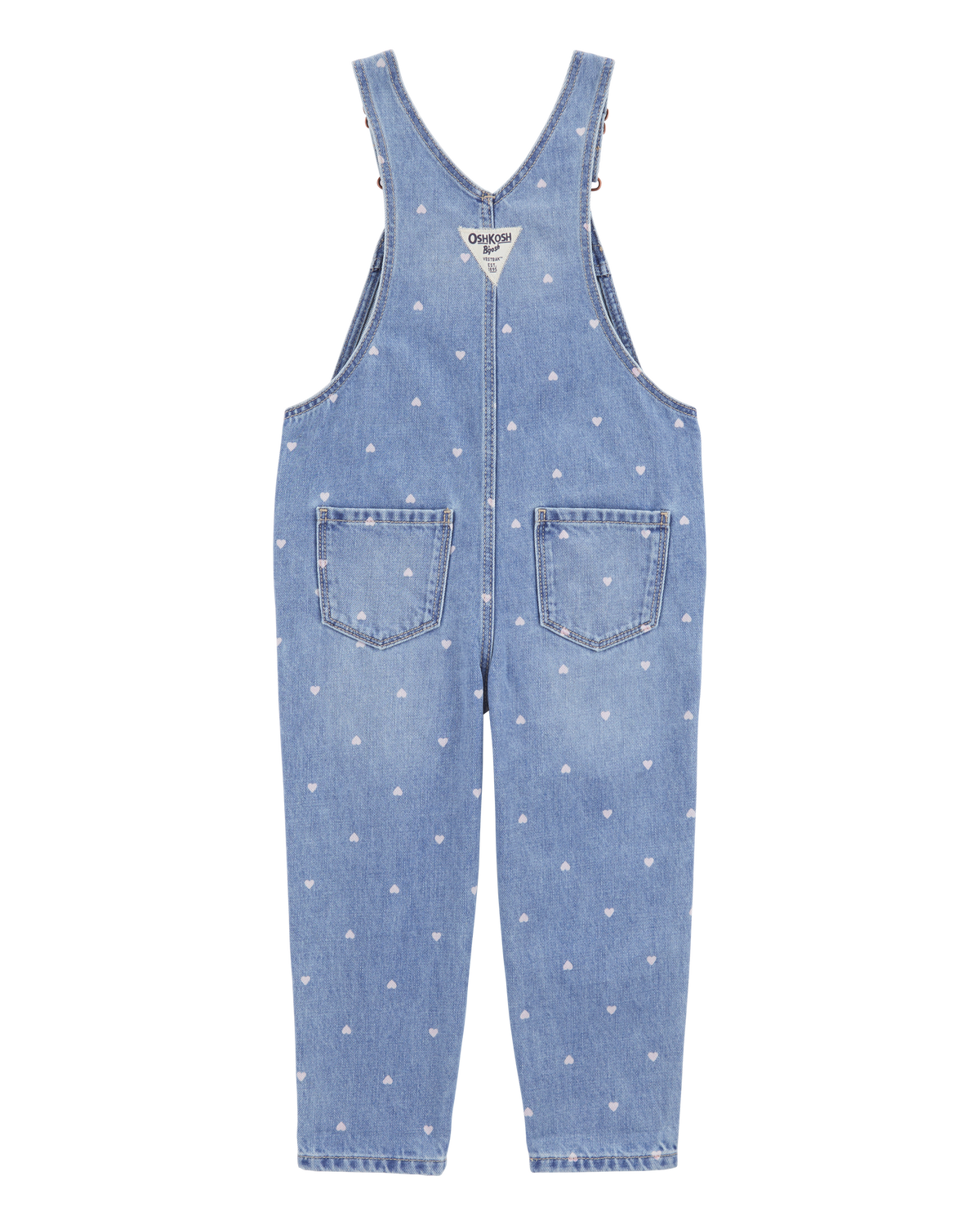 Toddler Heart Print Denim Overalls