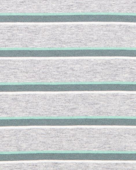  Product image 2 of Kid Striped Knit Short-Sleeve Henley - Grey