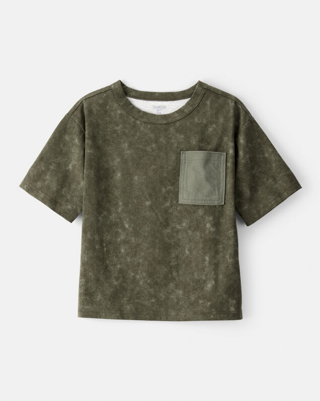 Product image 1 of Boys Acid Wash Print Cotton Short-Sleeve Fashion Top - Green