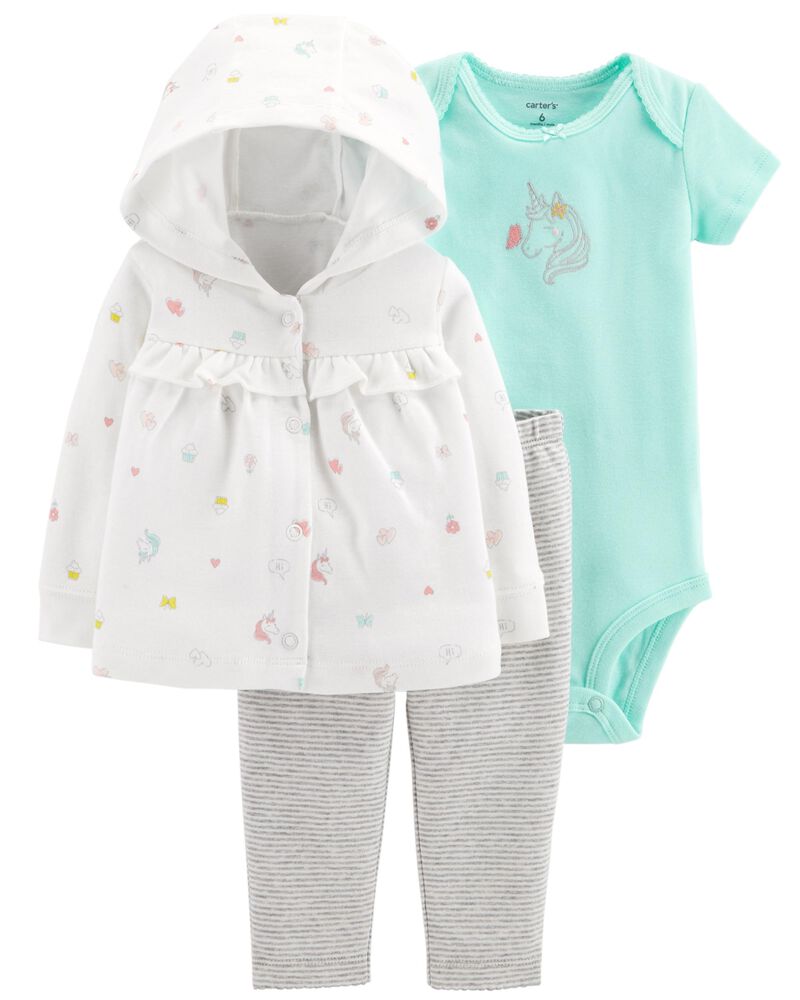 3 piece short set with cardigan