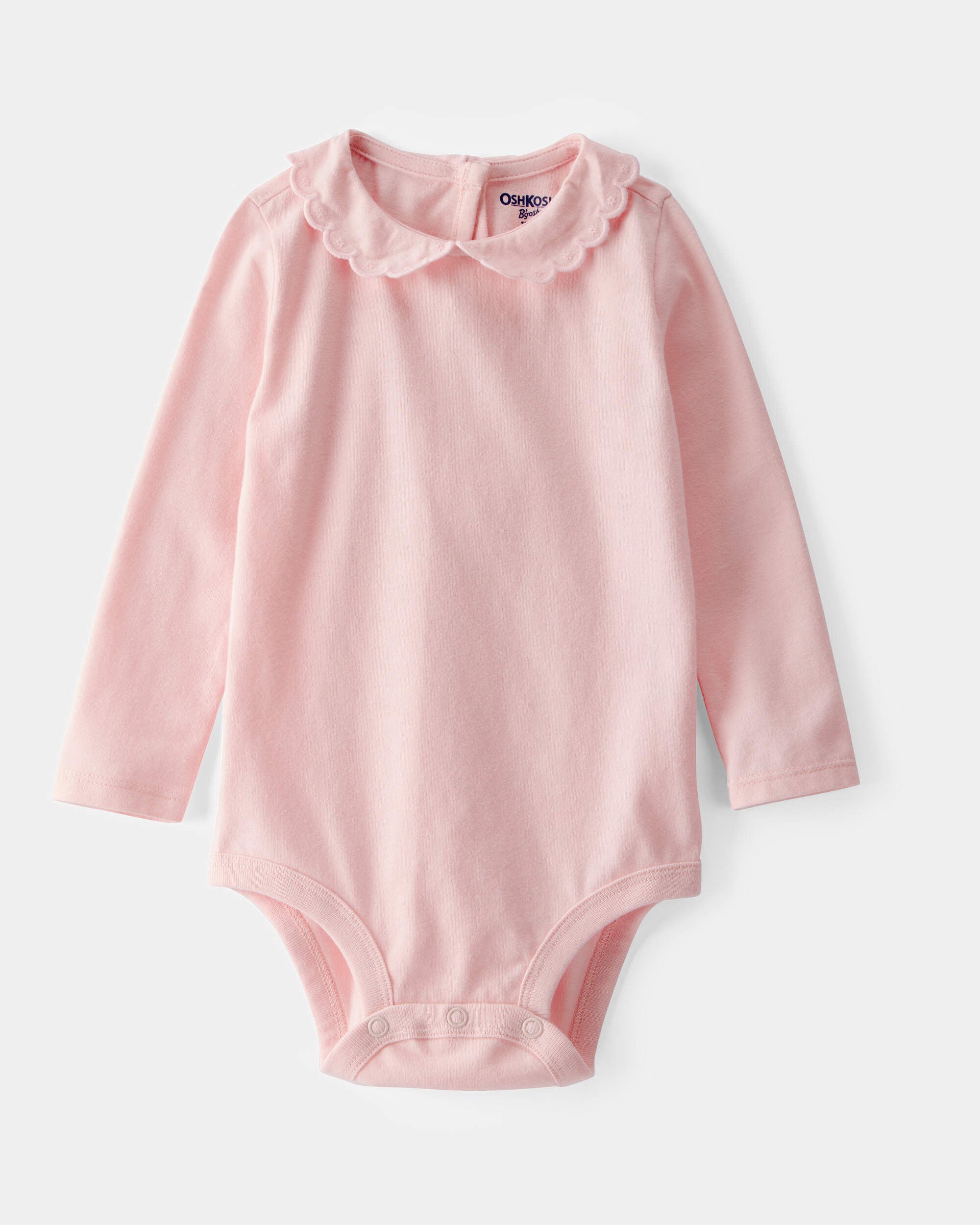 Baby Scalloped Collar Long-Sleeve Bodysuit