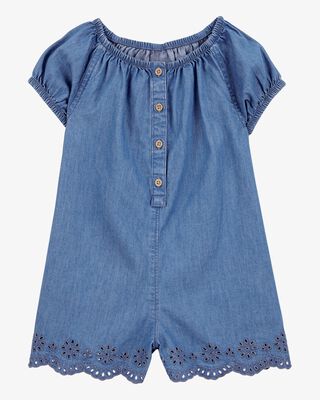 Product image 1 of Toddler Button-Front Chambray Romper