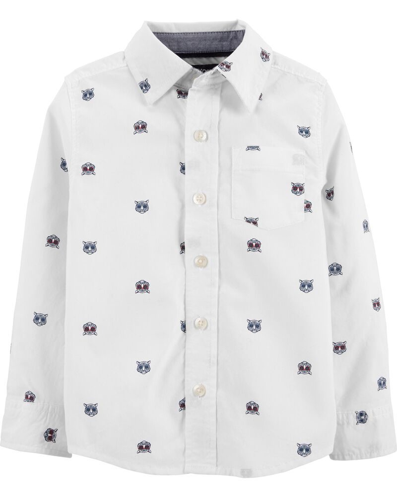 old navy tiger button up