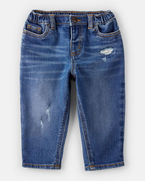 Baby Boy  Tapered Distressed Denim Jeans - Medium Wash