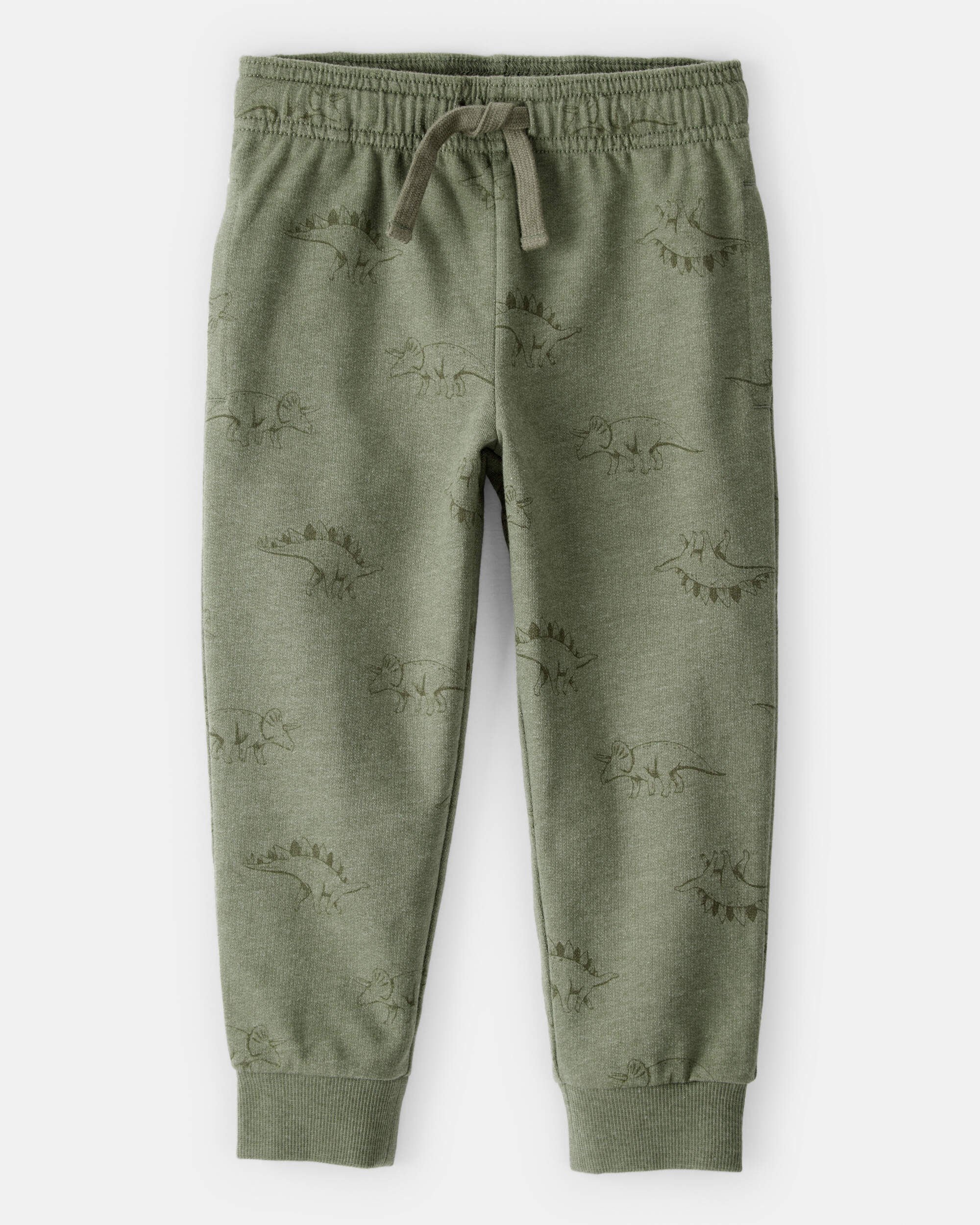 Toddler Boy Dinosaur French Terry Jogger - Green