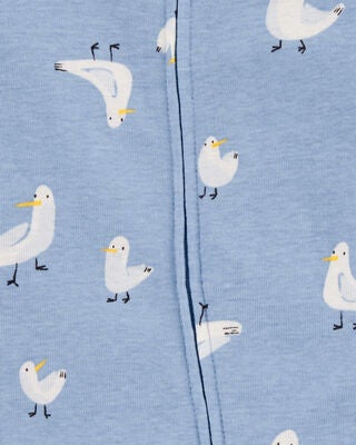 Product image 2 of Baby 2-Pack Pelican Striped 2-Way Zip Cotton Sleep & Play Pajamas - Blue