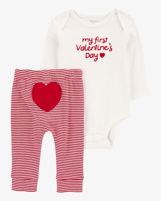 Carter's 2pc Baby Neutral Love My Family Valentine Theme Set