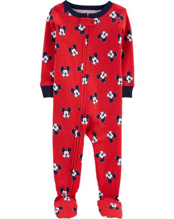 Baby 1-Piece Mickey Mouse 100% Snug Fit Cotton Footie Pajamas