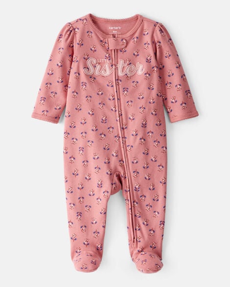 Product image 5 of Baby Little Sister 2-Way Zip Cotton Sleep & Play Pajamas