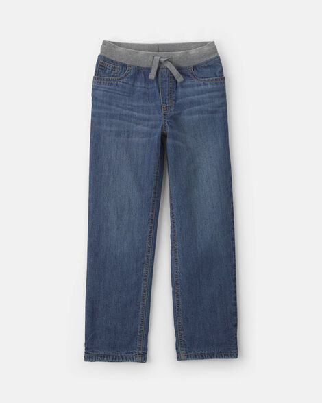 Boys Denim Pull-On Jeans - Medium Wash