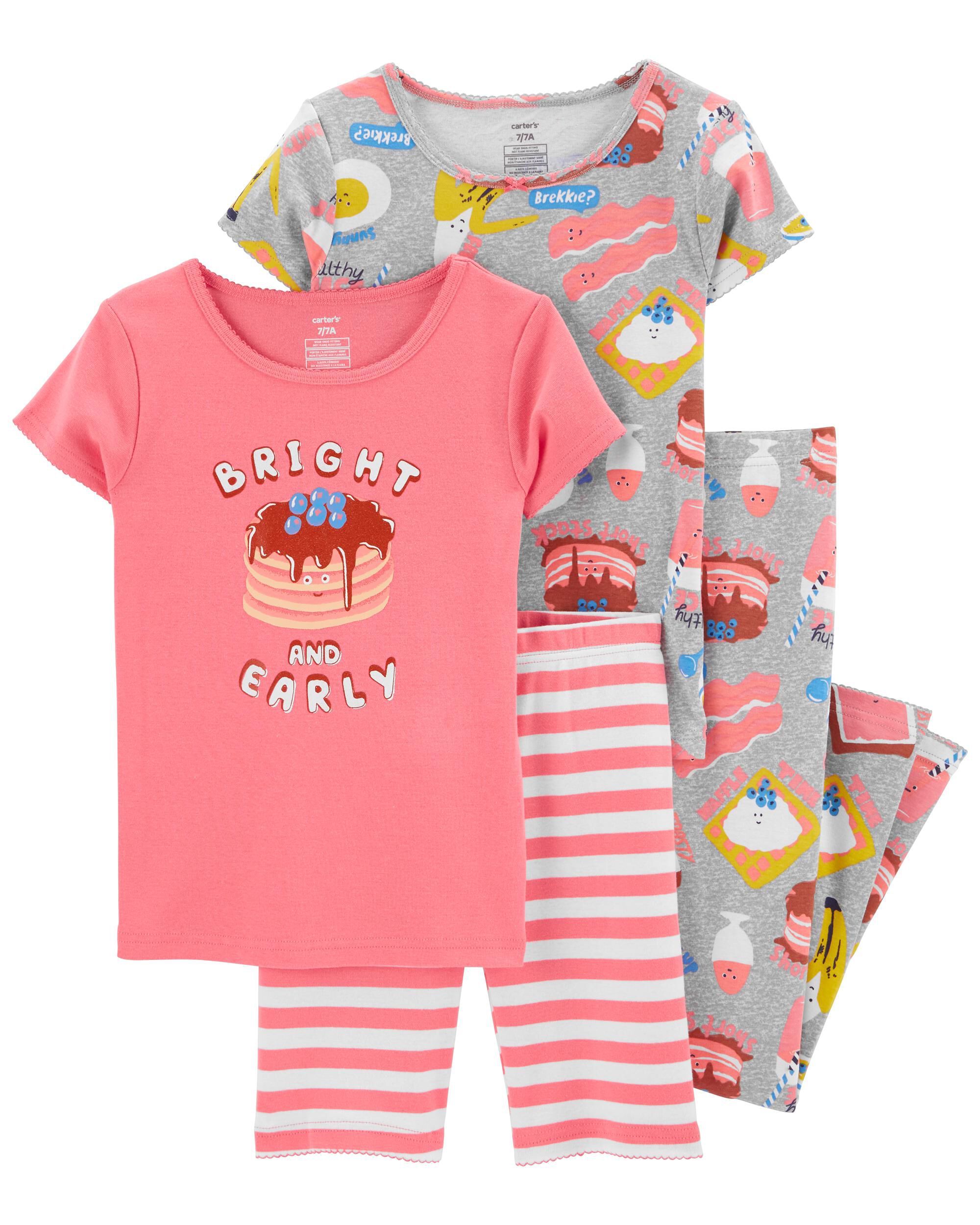 NEW Carter's Girls 4 Piece PJs S'More Fun Cotton NWT 2T 3T Treats 