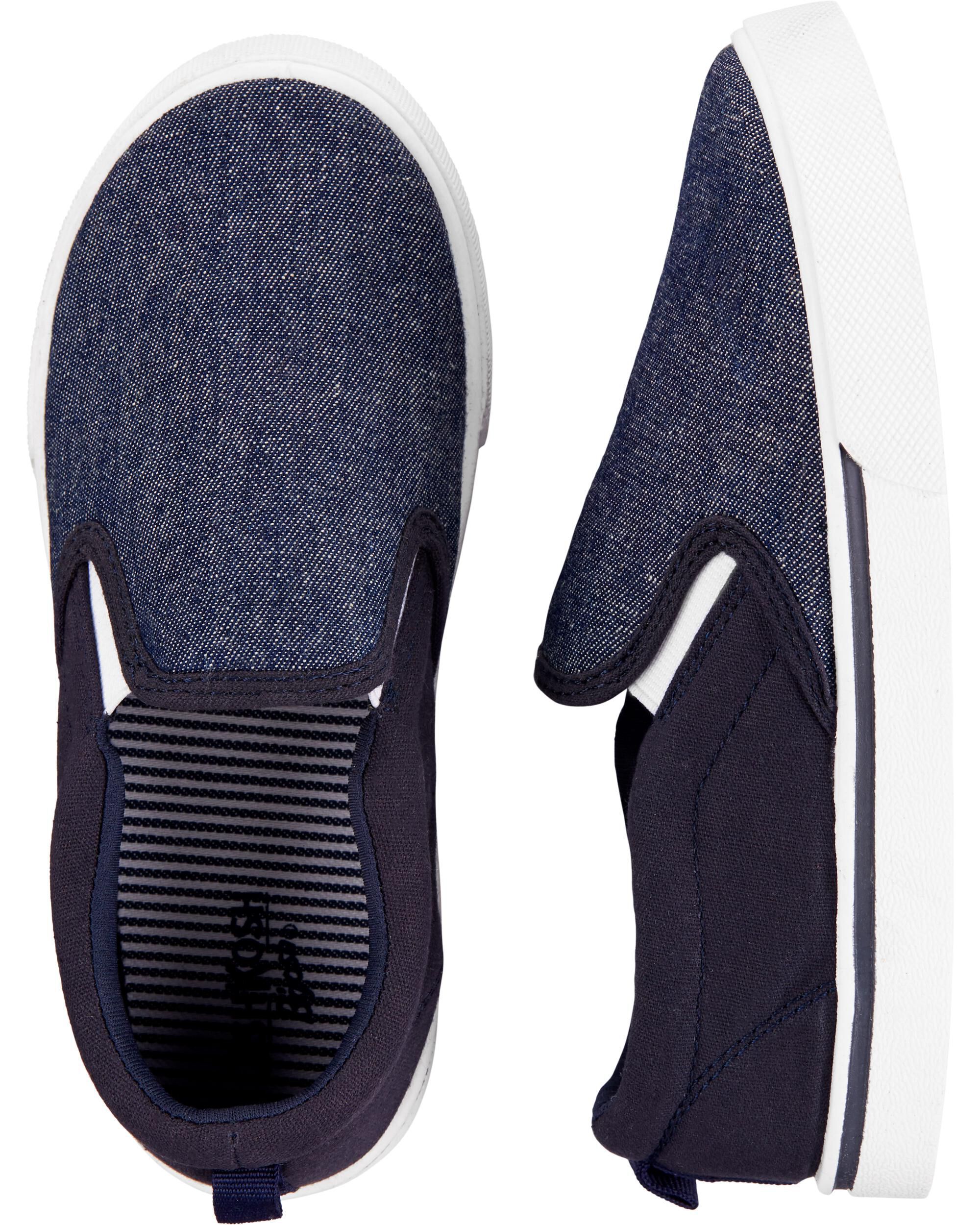 Boys canvas slip on shoes discount