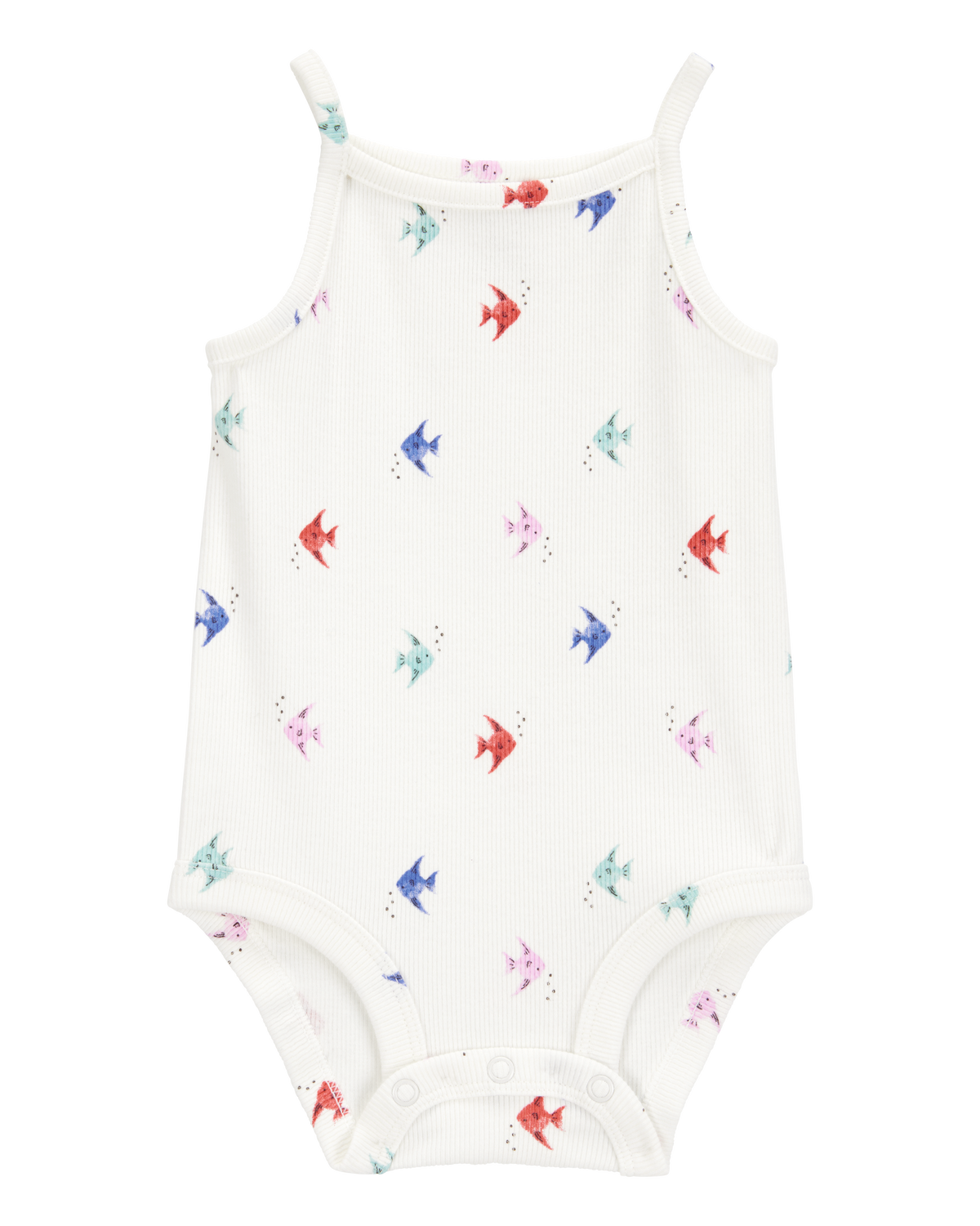 Baby Girl Fish Print Sleeveless Bodysuit - Ivory - Carter's
