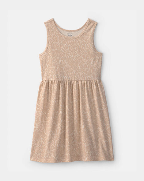 girls shell short-sleeve knit dress - tan