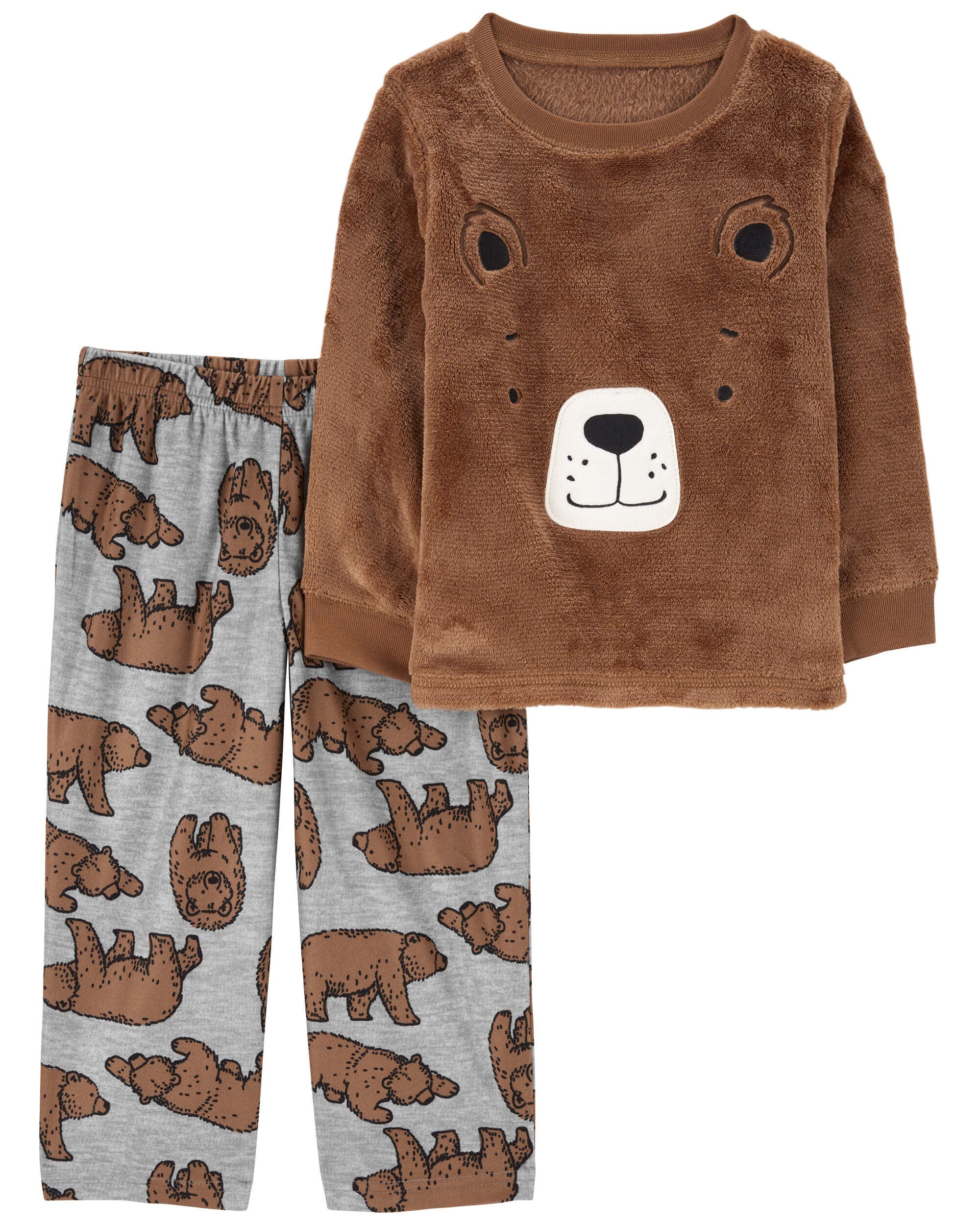 Toddler 2 Piece Fuzzy Velboa Bear Pajamas