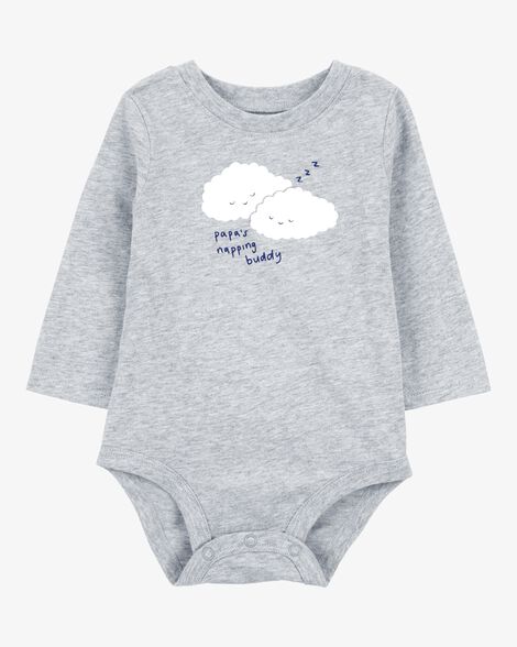 Product image 1 of Baby 'Papa's Napping Buddy' Cloud Long-Sleeve Bodysuit
