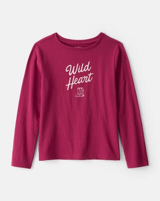 Girls Cheetah Stars Long-Sleeve Graphic Tee - Black