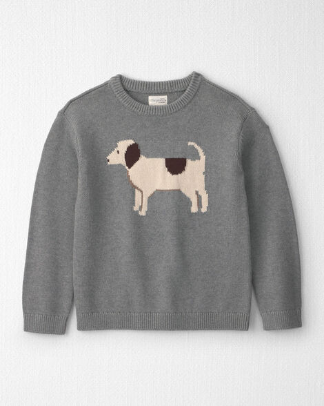Kids Organic Cotton Dog Sweater Knit Pullover