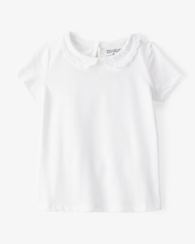 Product image 1 of Toddler Scalloped Collar Short-Sleeve Top - White