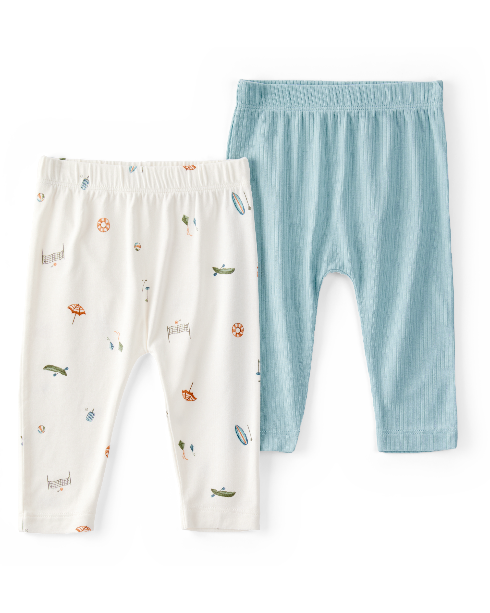 Baby Boy 2-Pack PurelySoft Pull-On Pants - Blue/Ivory