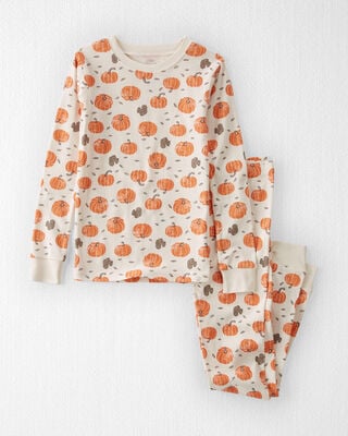 Product image 1 of Kid Organic Cotton Pajamas in Harvest Pumpkins