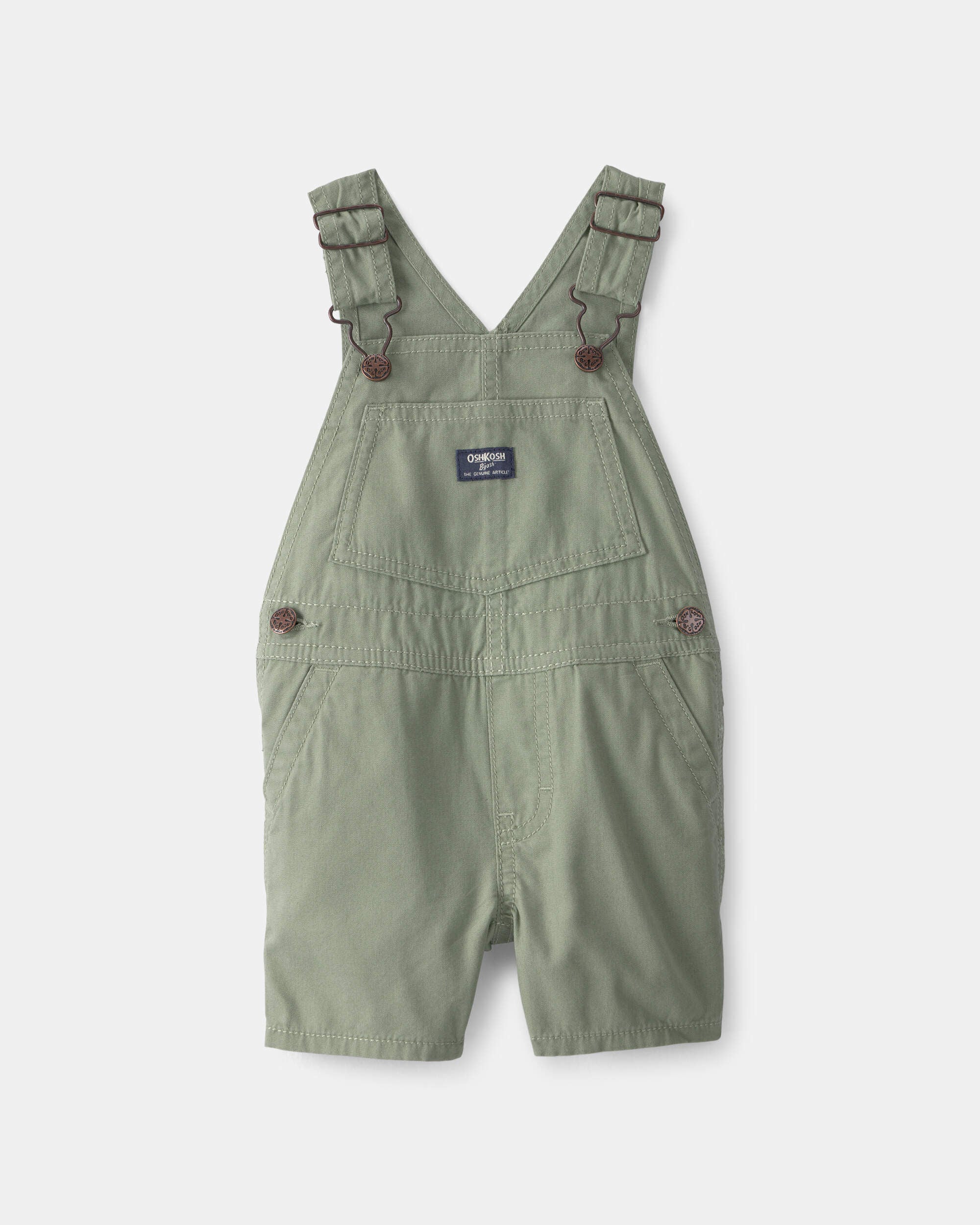 OshKosh Bgosh Baby Boy Canvas Shortall 12M Olive 24$