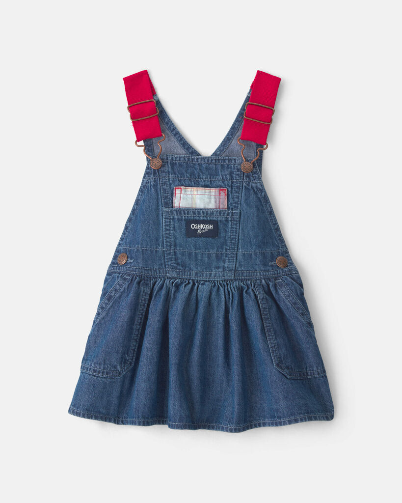 OshKosh B'gosh Baby Girl Chambray Denim Skirtall - Medium Wash 12M Medium Wash