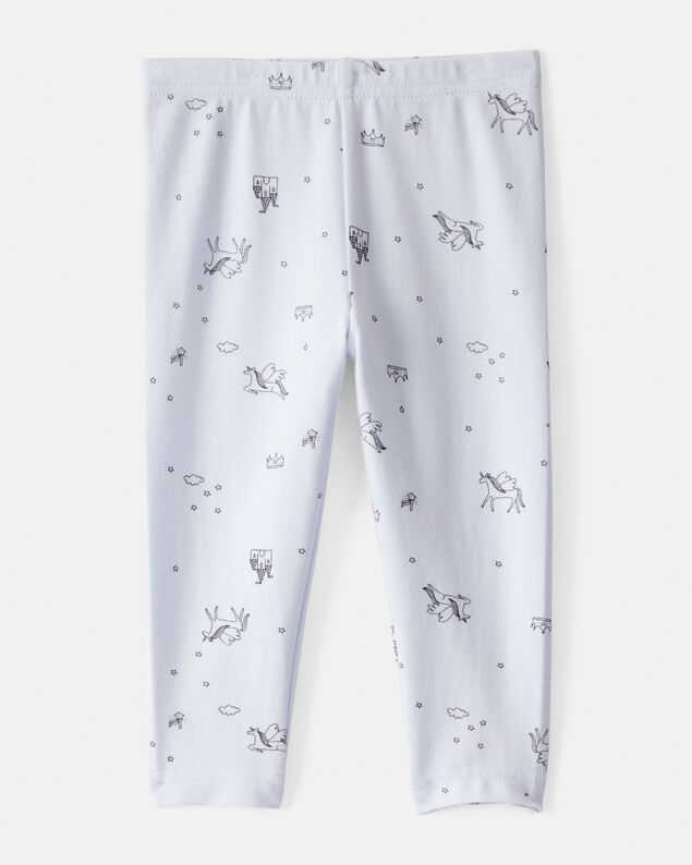 Product image 2 of Baby Girl Printed Cotton Pull-On Stretch Leggings - Blue