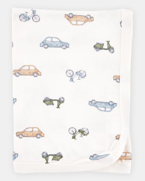 baby boy cars purelysoft blanket - ivory