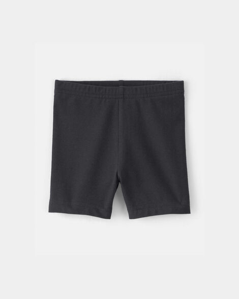 baby girl solid bike shorts - black