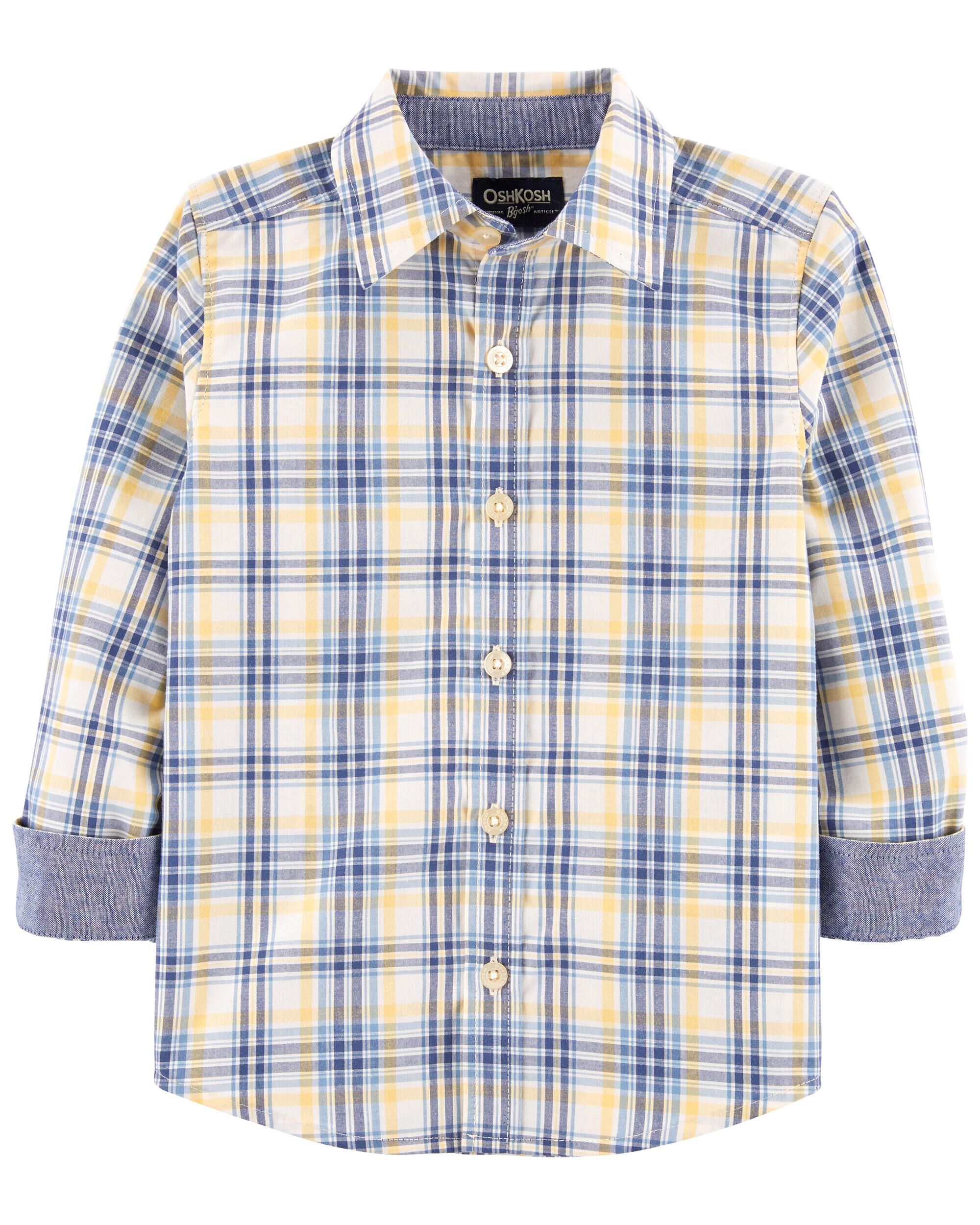 Details about   Carters 2 Pack Toddler Boy Short Sleeve Plaid Casual Shirt Green Blue 4T 5T $44 