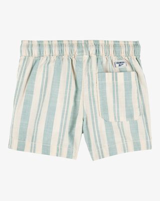 Product image 2 of Toddler Striped Pull-On Shorts - Green/Cream