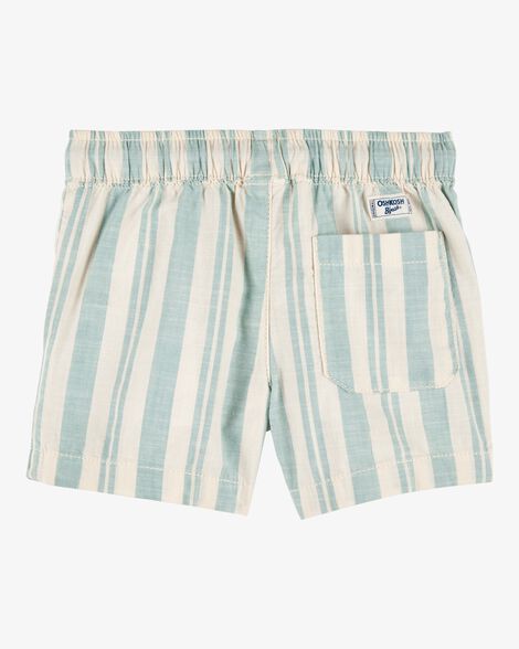 Product image 2 of Toddler Striped Pull-On Shorts - Green/Cream