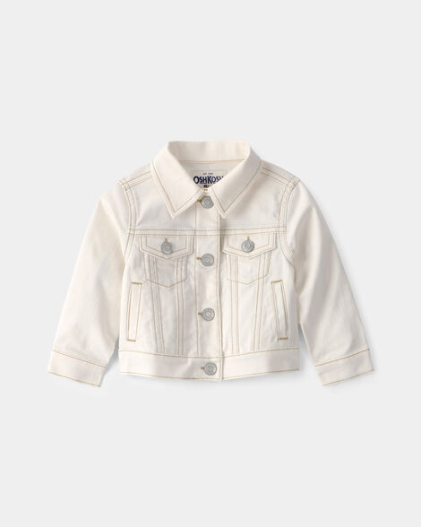Baby Girl Twill Jacket - Ivory