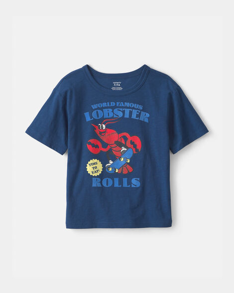 boys lobster graphic tee - blue