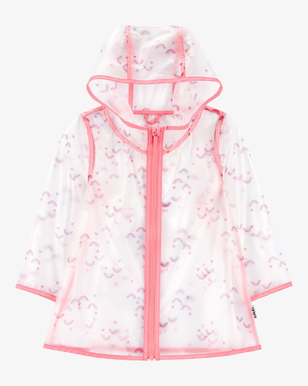 Product image 1 of Toddler Rainbow Translucent Rain Jacket - Pink