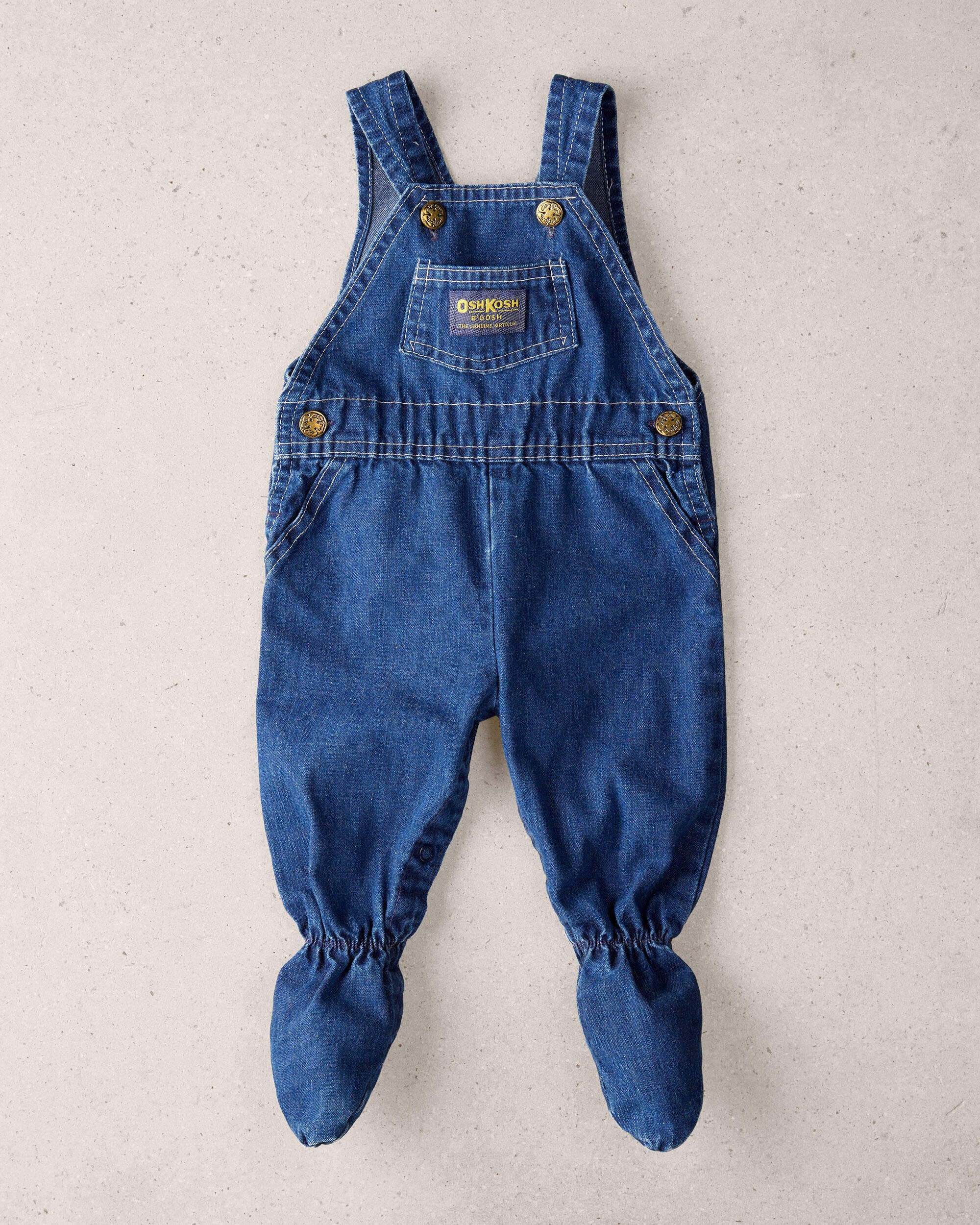 Baby 6M Rare Vintage Dark Denim Footie Overalls from the OshKosh Archive Release