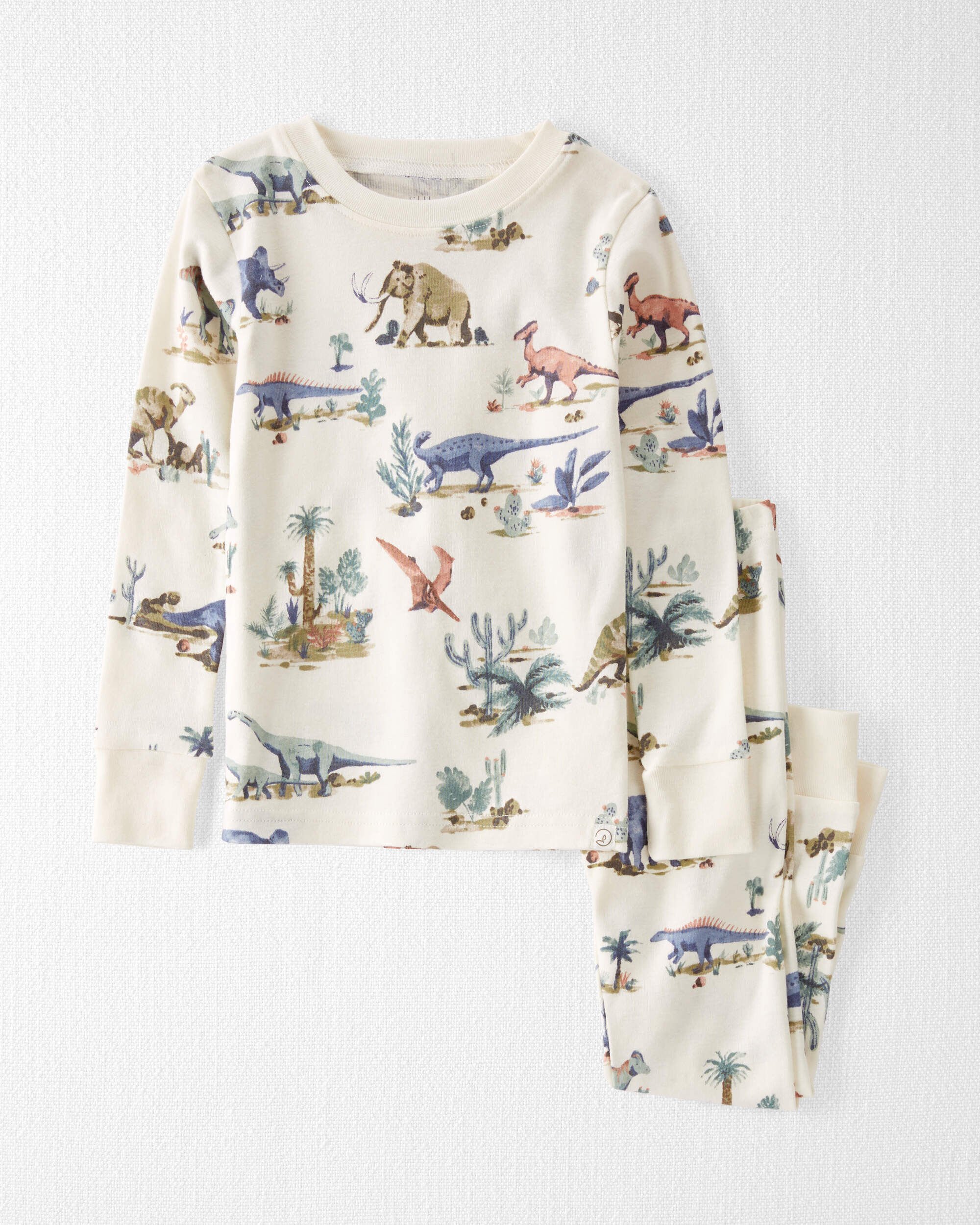Toddler Dinosaur Print Organic Cotton Pajamas Set