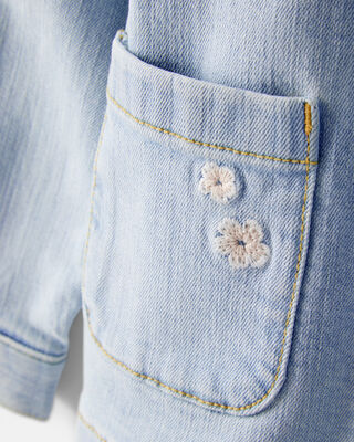 Product image 2 of Toddler Girl Embroidered Long-Sleeve Denim Jacket - Blue
