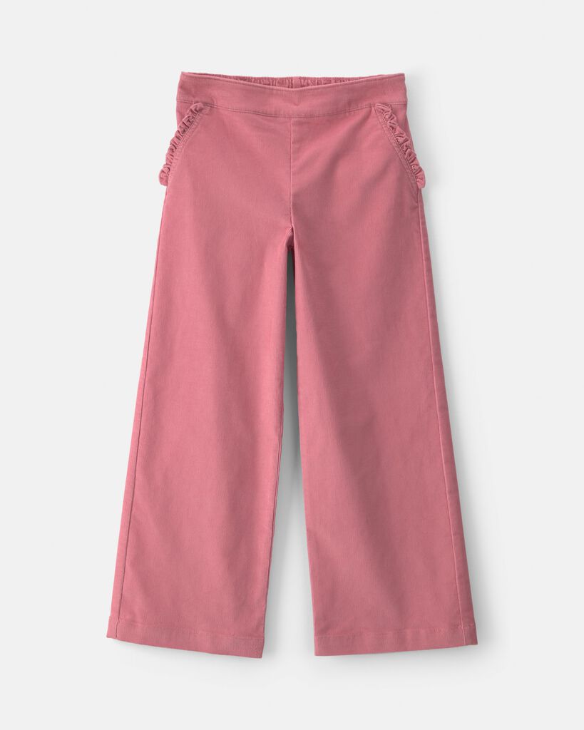 Carter's Little & Big Kid Girls Mid Rise Wide Leg Regular Fit Corduroy Pant, 8, Pink