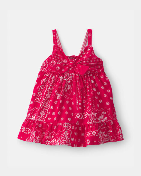 Baby Girl Bandana Sleeveless Dress - Red