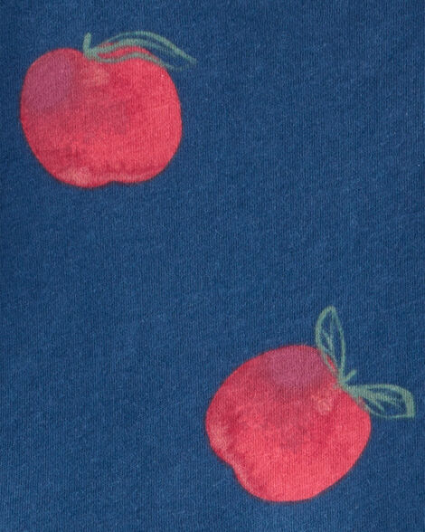 Product image 3 of Toddler Girl Apple Print Short-Sleeve Knit Dress - Navy