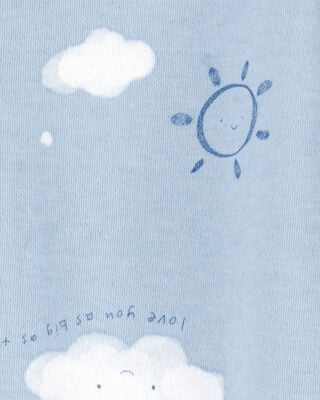 Product image 2 of Baby Cloud Print 2-Way Zip Cotton Sleep & Play Pajamas - Blue
