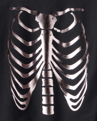 Product image 2 of Kid Metallic Skeleton Long-Sleeve Graphic Tee - Black