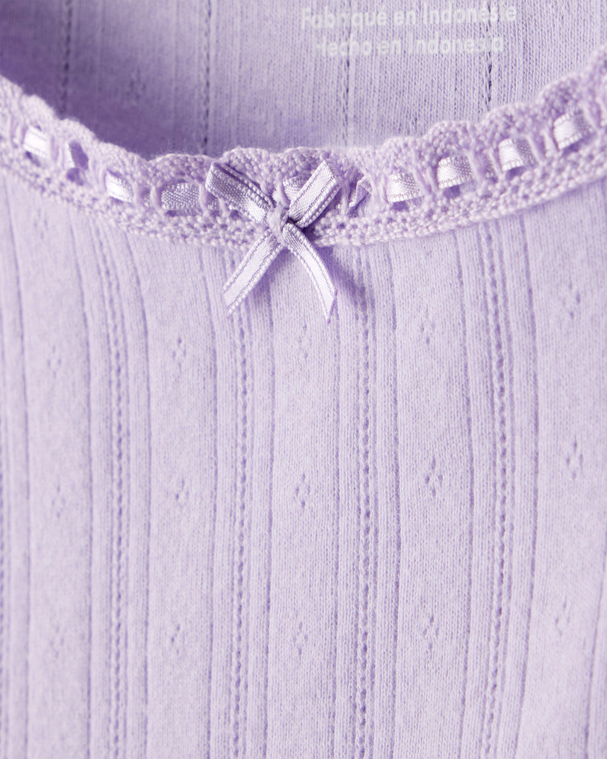 Girls Pointelle Long-Sleeve Top - Purple