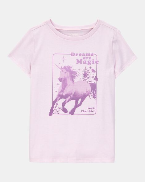 Kid Dreams Are Magic Short-Sleeve Graphic Tee - Pink