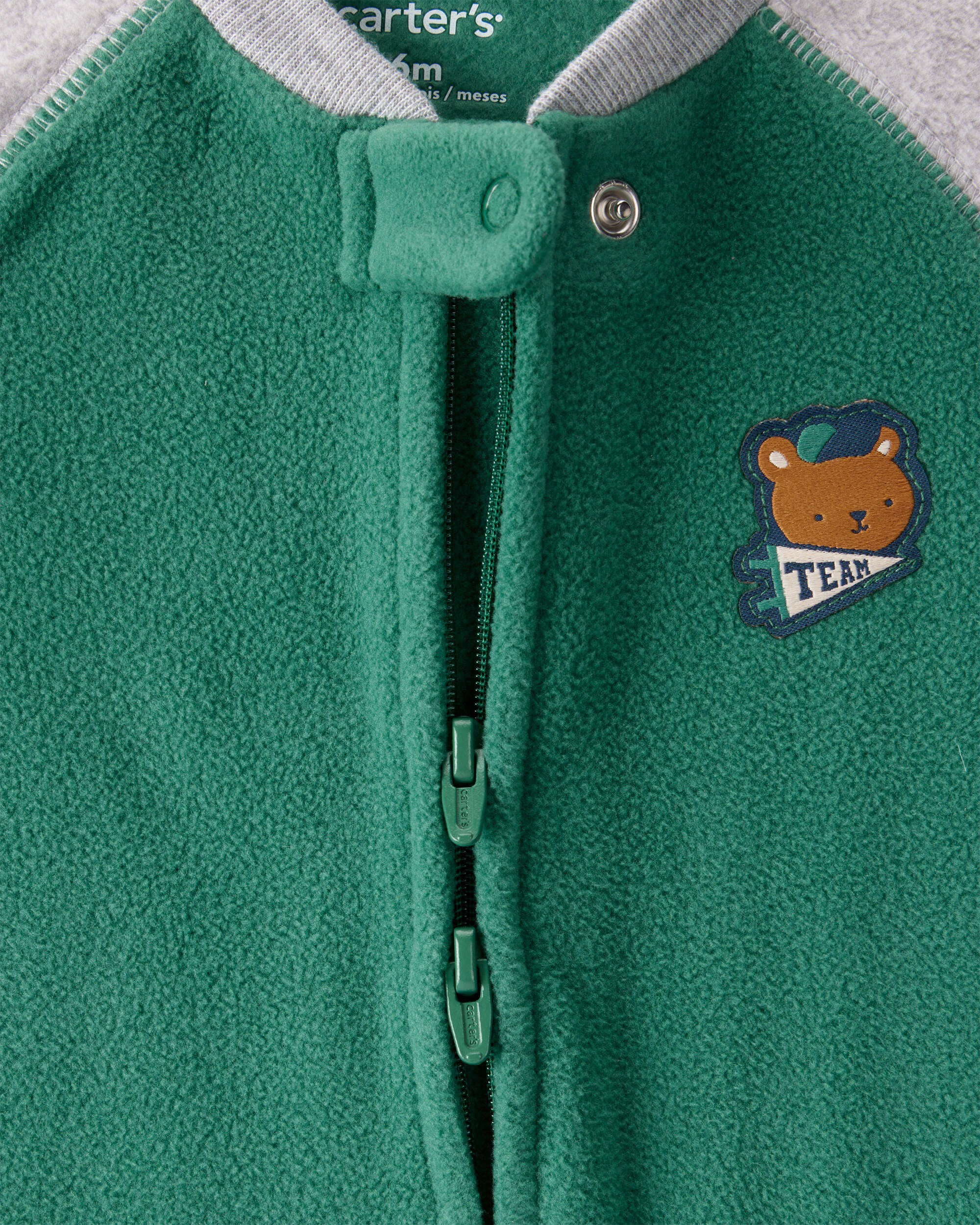 Baby Boy Bear Loose Fit Long-Sleeve Sleep & Play Pajamas - Green