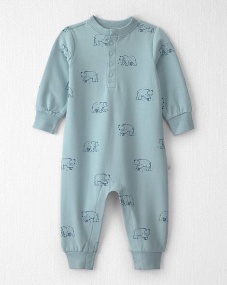 Baby Organic Cotton French Terry Jumpsuit in Winter Bears