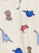Ivory - Baby Dinosaur 2-Way Zip Thermal Sleep & Play Pajamas, Selected
