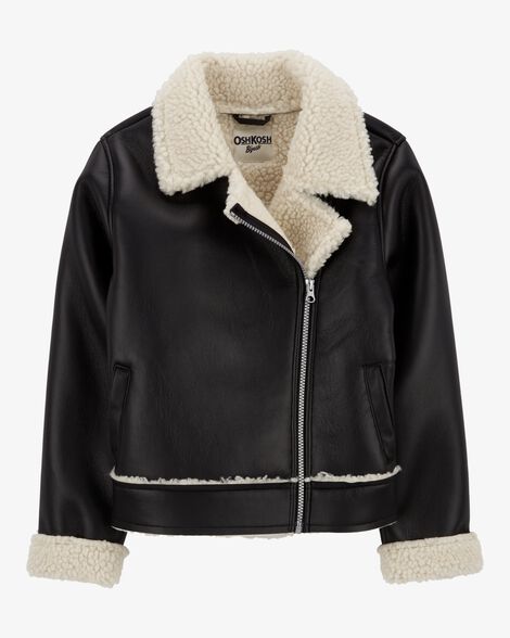  Product image 1 of Kid Faux Leather and Sherpa Jacket